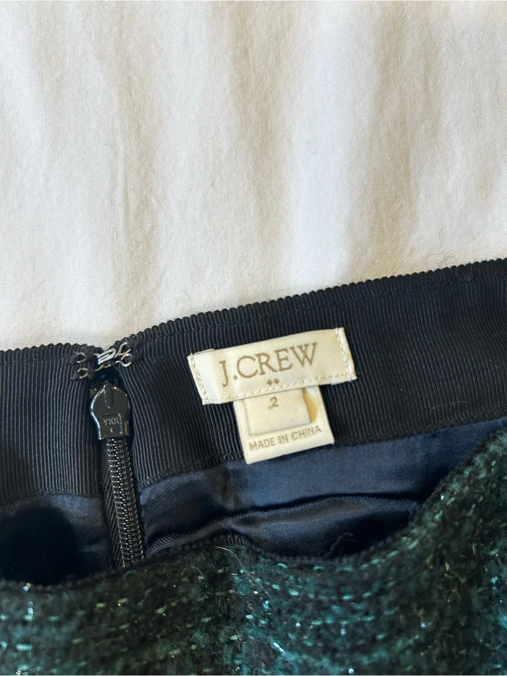J. Crew Wool Blend tweed bouclé pencil skirt size 2